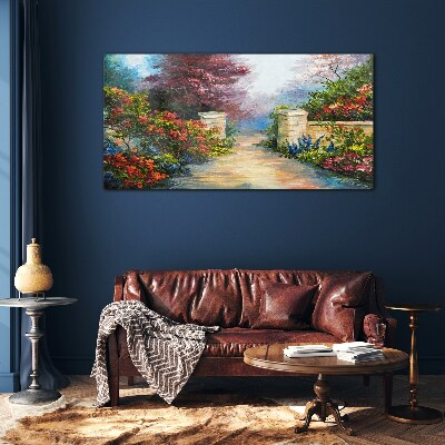 A flower paradise in colors Glass Wall Art