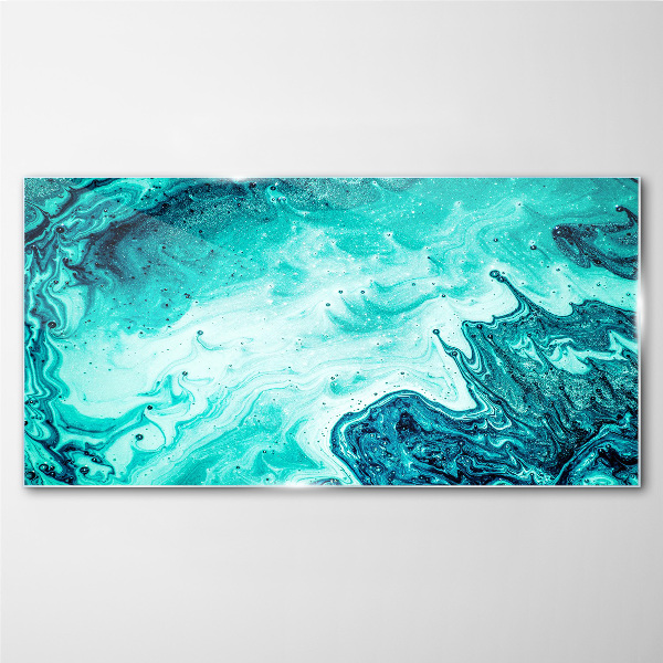 Blue waves in the sea depths Glass Wall Art