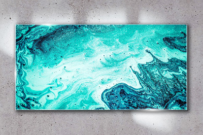 Blue waves in the sea depths Glass Wall Art