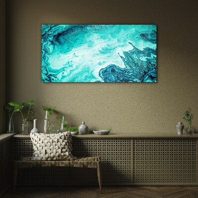 Blue waves in the sea depths Glass Wall Art