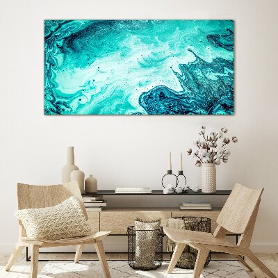 Blue waves in the sea depths Glass Wall Art