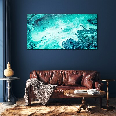 Blue waves in the sea depths Glass Wall Art