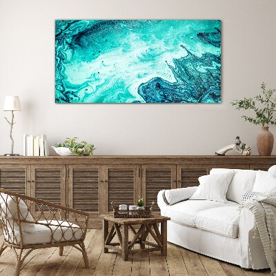 Blue waves in the sea depths Glass Wall Art