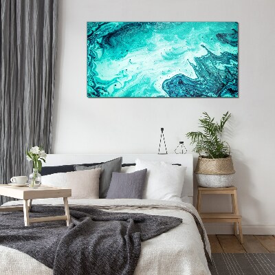 Blue waves in the sea depths Glass Wall Art