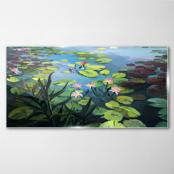 Water lilies Glass Wall Art