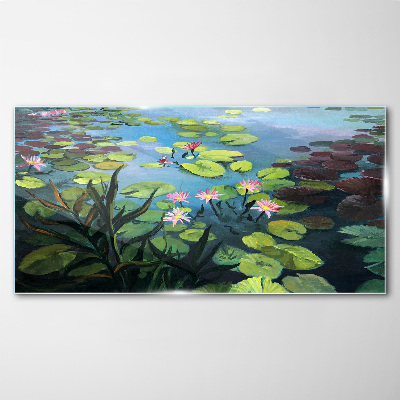 Water lilies Glass Wall Art