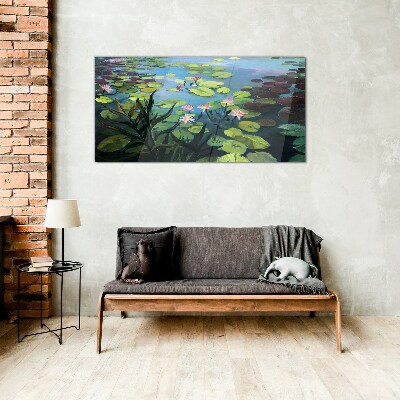 Water lilies Glass Wall Art