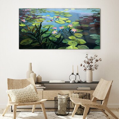 Water lilies Glass Wall Art