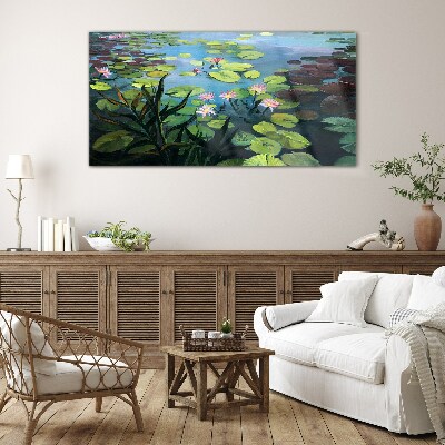 Water lilies Glass Wall Art