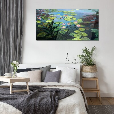 Water lilies Glass Wall Art