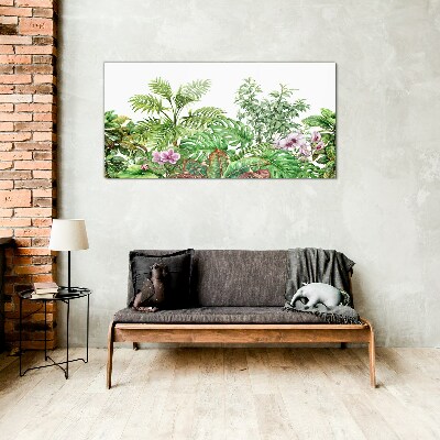 Tropical oasis of greenery Glass Wall Art