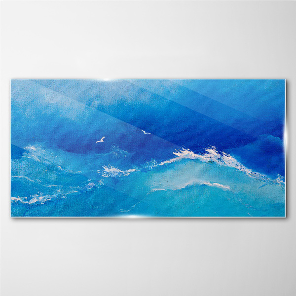Calm ocean waves Glass Wall Art