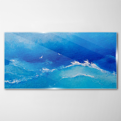Calm ocean waves Glass Wall Art