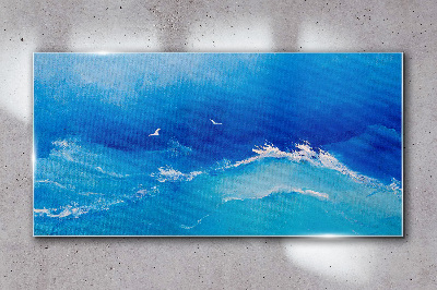 Calm ocean waves Glass Wall Art