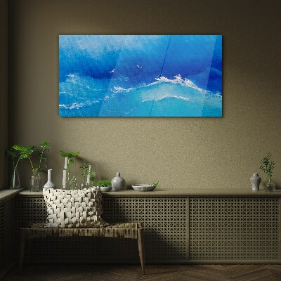 Calm ocean waves Glass Wall Art