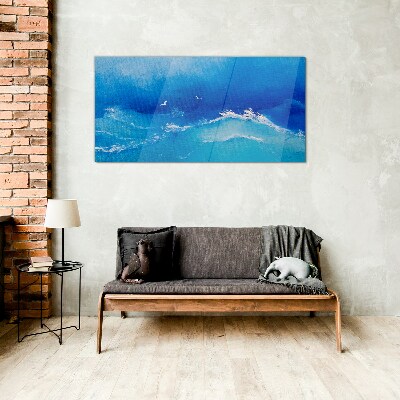 Calm ocean waves Glass Wall Art