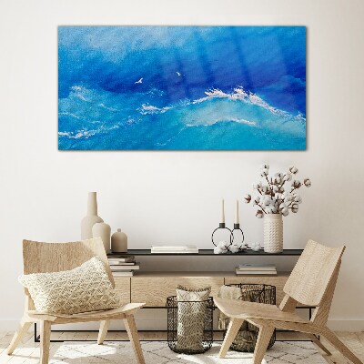 Calm ocean waves Glass Wall Art