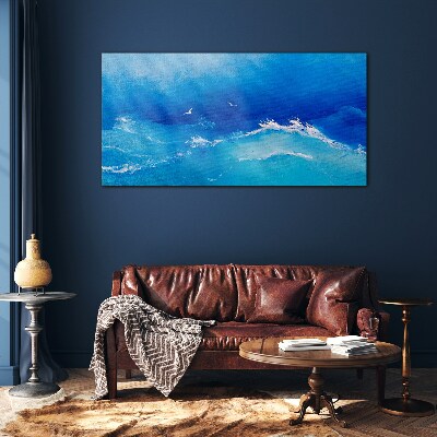 Calm ocean waves Glass Wall Art