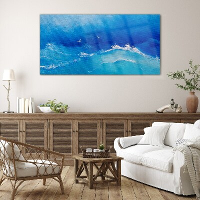 Calm ocean waves Glass Wall Art
