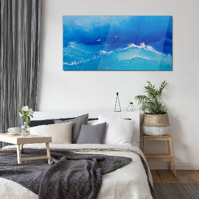 Calm ocean waves Glass Wall Art