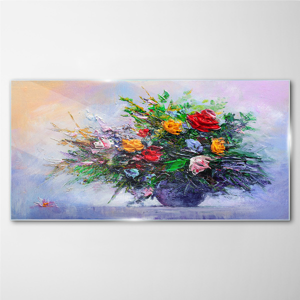 Spring bouquet of flowers Glass Wall Art