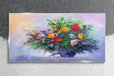 Spring bouquet of flowers Glass Wall Art