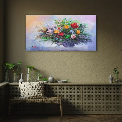 Spring bouquet of flowers Glass Wall Art