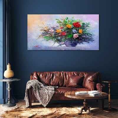 Spring bouquet of flowers Glass Wall Art
