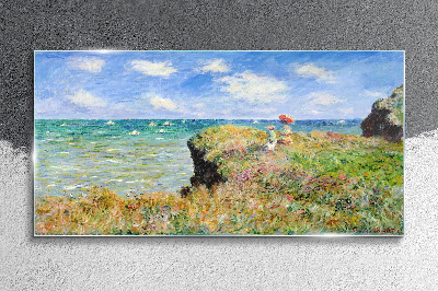 Cliff Walk at Pourville Claude Monet Glass Wall Art