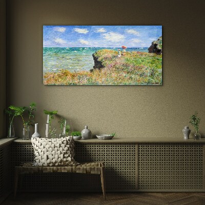 Cliff Walk at Pourville Claude Monet Glass Wall Art
