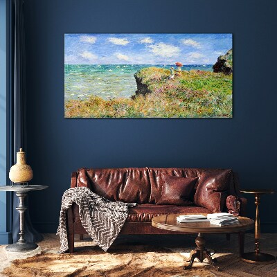Cliff Walk at Pourville Claude Monet Glass Wall Art