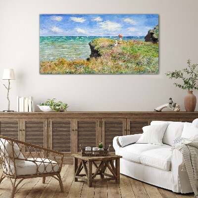 Cliff Walk at Pourville Claude Monet Glass Wall Art