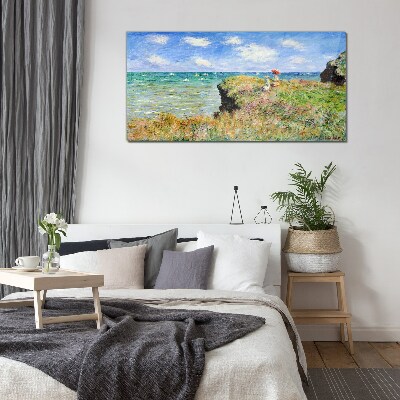 Cliff Walk at Pourville Claude Monet Glass Wall Art