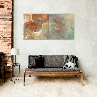 Abstract composition of colors Glass Wall Art