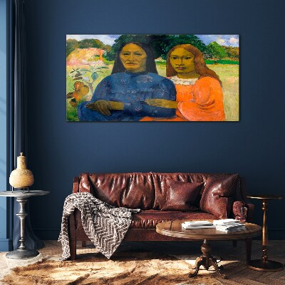 Mother and daughter in nature Glass Wall Art