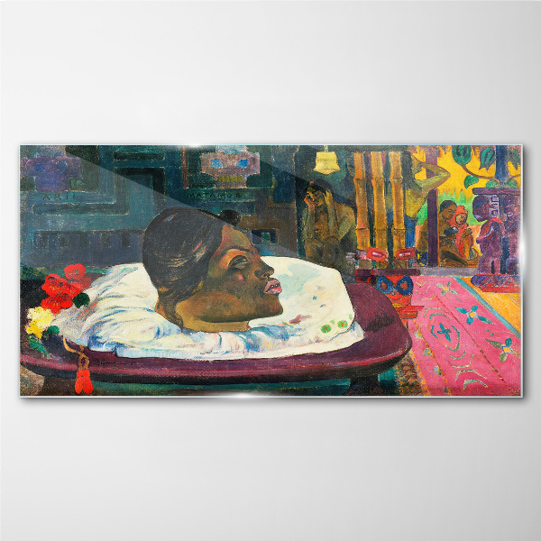 Portrait in pastel colors Glass Wall Art