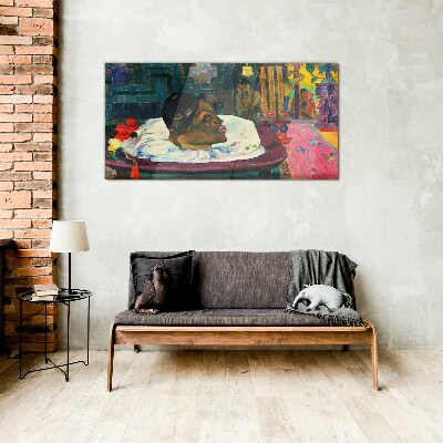 Portrait in pastel colors Glass Wall Art