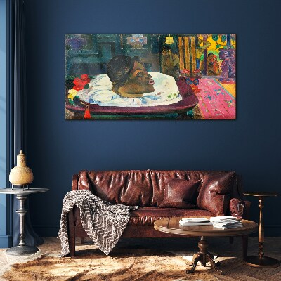 Portrait in pastel colors Glass Wall Art