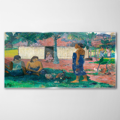 Why are you angry gauguin Glass Wall Art