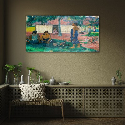 Relax in a tropical garden Glass Wall Art
