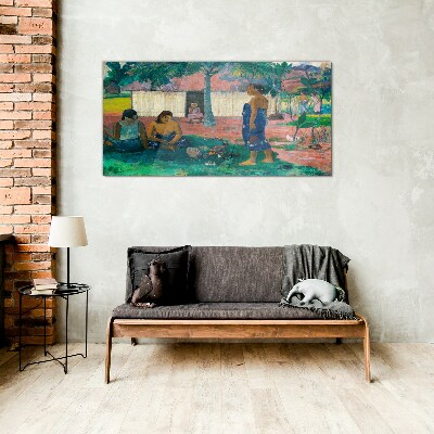 Relax in a tropical garden Glass Wall Art