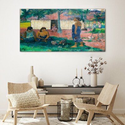 Relax in a tropical garden Glass Wall Art