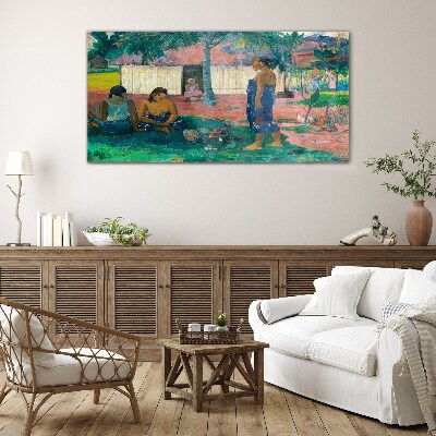 Relax in a tropical garden Glass Wall Art