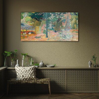 Women by the water Glass Wall Art