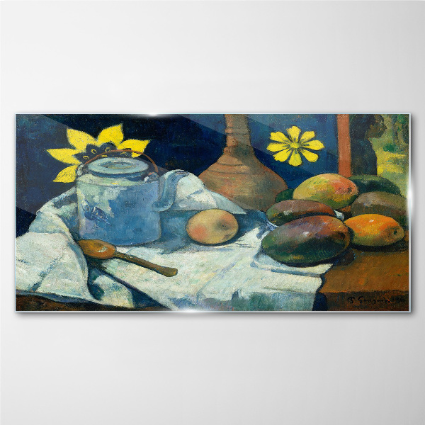 Still life with flower Glass Wall Art
