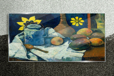 Still life with flower Glass Wall Art