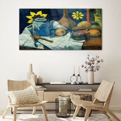 Still life with flower Glass Wall Art