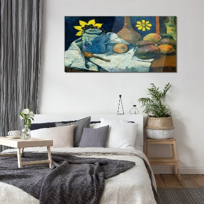 Still life with flower Glass Wall Art