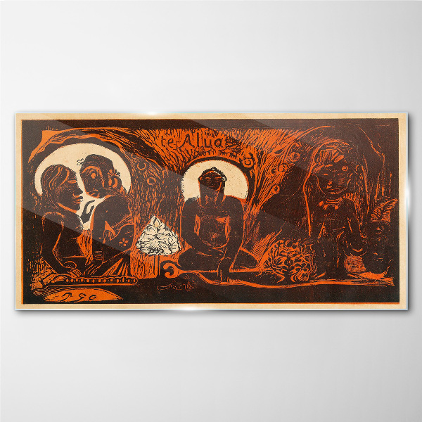 Meeting in the moonlight Glass Wall Art
