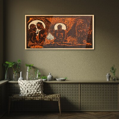 Meeting in the moonlight Glass Wall Art